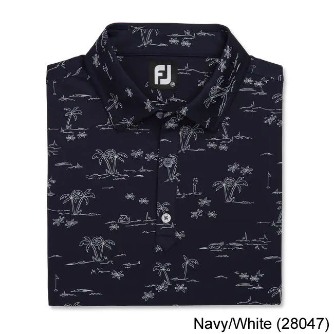FootJoy Tropic Golf Print Lisle Self Collar - Image 2