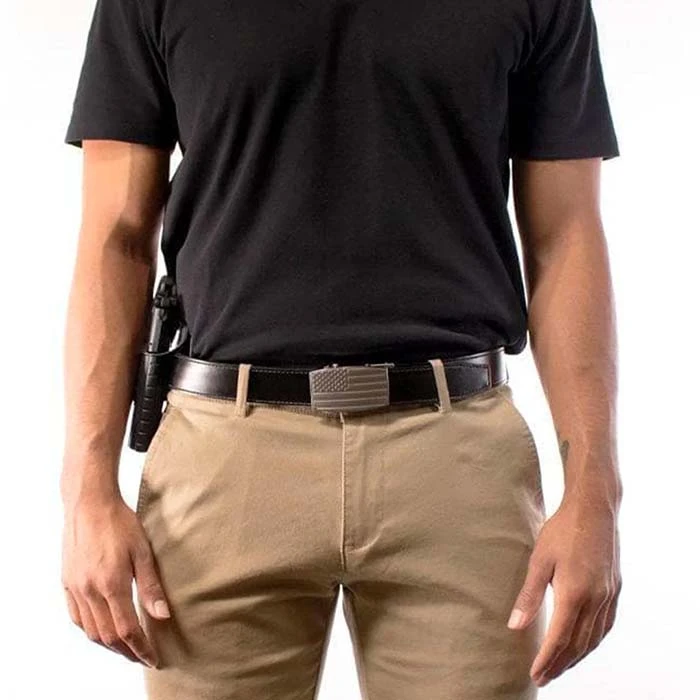 Nexbelt USA Heritage Embossed Pewter Aston EDC Leather Belt